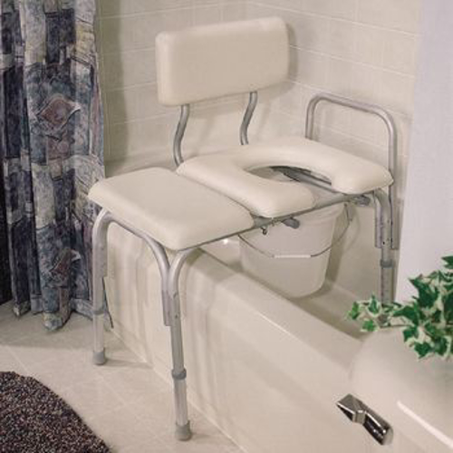 Picture of Carex® Padded Transfer Bench with Commode