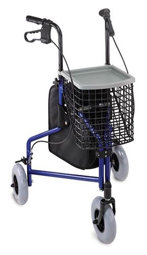 Picture of DMI® 3-Wheel Aluminum Rollator w/Basket, Royal Blue