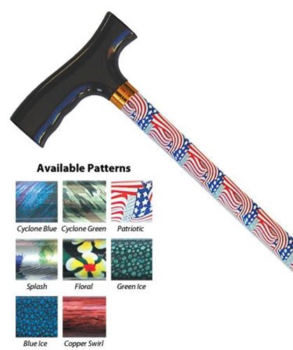 Picture of DMI® Deluxe Adjustable Aluminum Cane Derby-Top Handle, Patriotic