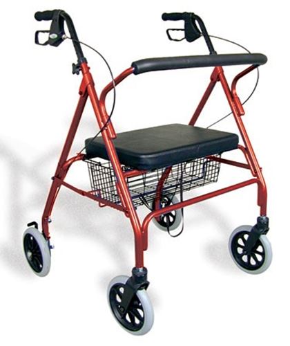 Picture of DMI® Extra-Wide Heavy-Duty Steel Bariatric Rollator, Burgundy