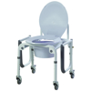Picture of Steel Drop-Arm Commode with Wheels and Padded Armrests**OVERSIZED**
