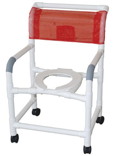 Picture of PVC Shower Chair - 22" Internal Width, 26" External Width, 3' Rustproof Casters, 375 lb Capacity