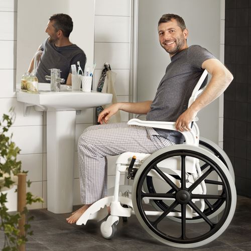 Picture of Self-Propelled Clean Chair w/ 24" Rear Wheels, White