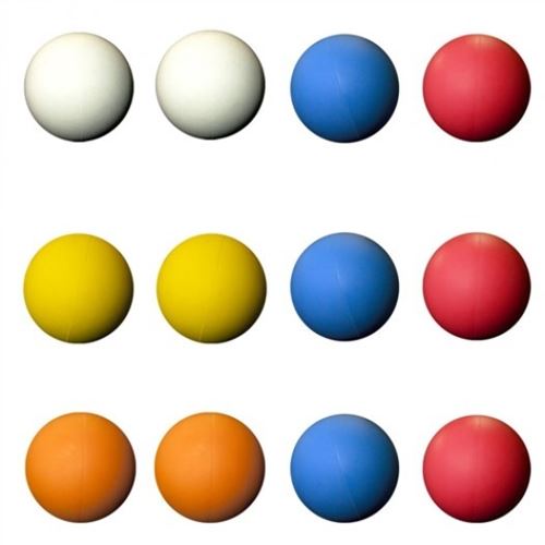 Picture of Assorted Lacrosse Game Balls, White, Red, Orange, Yellow, Blue, 12 per pack
