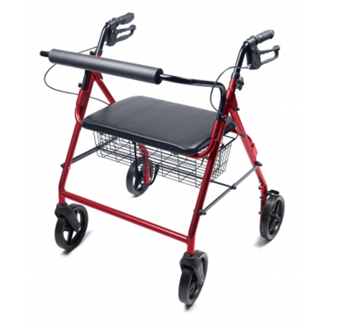 Picture of Lumex Walkabout Four-Wheel Imperial Rollator, Contoured Backbar, Burgundy
