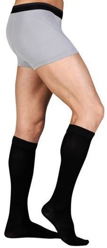 Picture of Juzo Dynamic Compression Stockings: Black 20-23mmHg, clsoed toe/silicone border