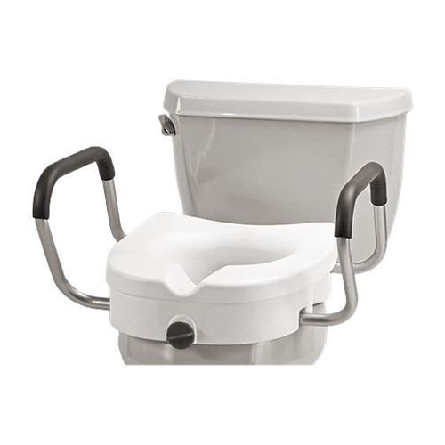 Picture of Raised Toilet Seat with Detachable Arms- 5 in Locking in Retail Box