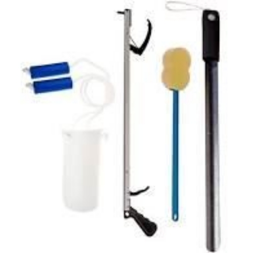 Picture of Hip Kit - 7 (27" Econo Reacher, Sock Aid w/ Foam Handles, 24" Soft Handle Shoehorn & Long Handle Bath Sponge)