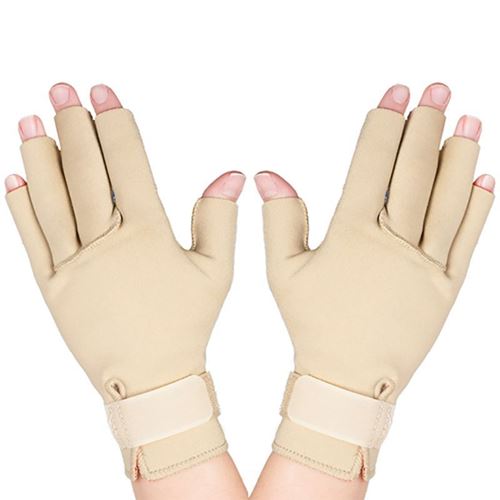 Picture of Thermoskin Arthritis Gloves, Beige, Half-Fingered