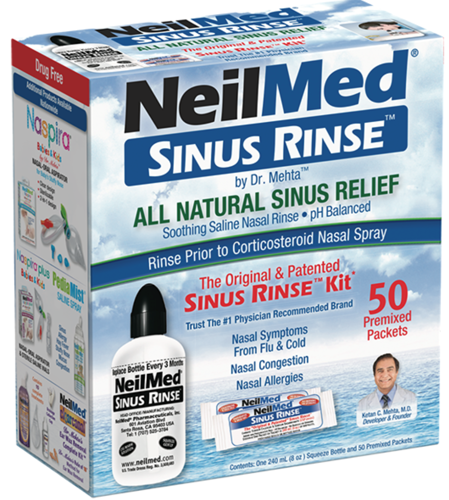 Picture of Neilmed Sinus Rinse - Complete Saline Nasal Rinse Kit (Mixing Bottle and 50 Saline Packets)