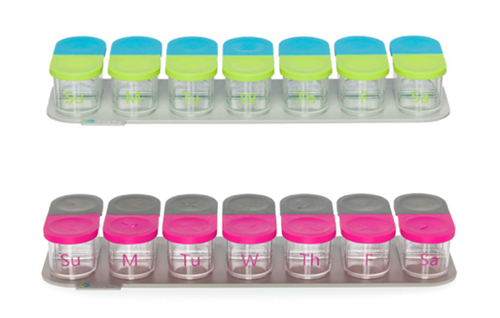 Picture of 2 Pack Bundle – Sagely SMART xL Weekly Pill Organizer (Green/Blue & Pink/Gray)
