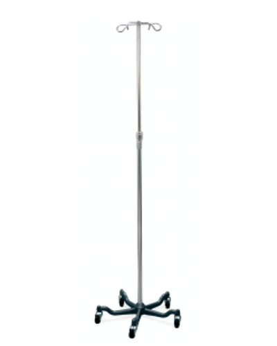 Picture of IV Poles: Aluminum 5-Leg IV Pole, 4 Hooks, Heavy-Duty Base, 48" to 80" H, **This item is not returnable or refundable**