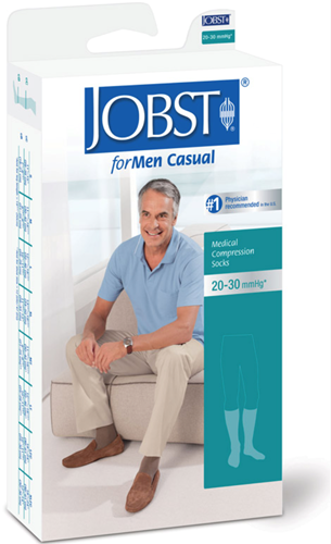 Picture of Jobst For Men 20-30.mmHg Firm Casual Knee High Support Socks, Khaki