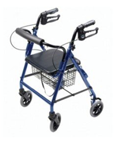Picture of Lumex Walkabout Four-Wheel Hemi Rollator, Blue