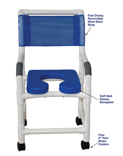 Picture of Shower Chair with Blue Soft Seat Deluxe Elongated