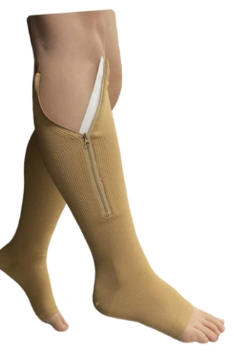 Picture of Original Open Toe 20-30 mmHg Firm Zipper Compression Leg Swelling Knee High Socks