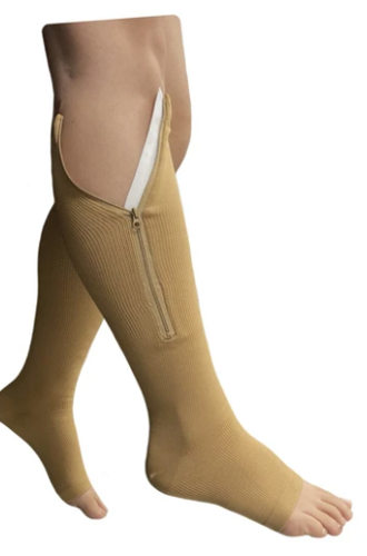 Zipper Compression Socks Calf Knee High Stocking Open Toe Compression Socks  For Walking Runnng Hiking And Sports Use