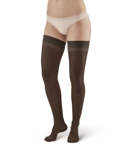 Picture of AW Style 8 Sheer Support Closed Toe Thigh Highs w/Top Band - 20-30 mmHg