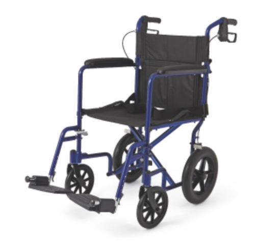 Picture of 18" Aluminum Transport Chair with 12" Rear Wheels - Blue