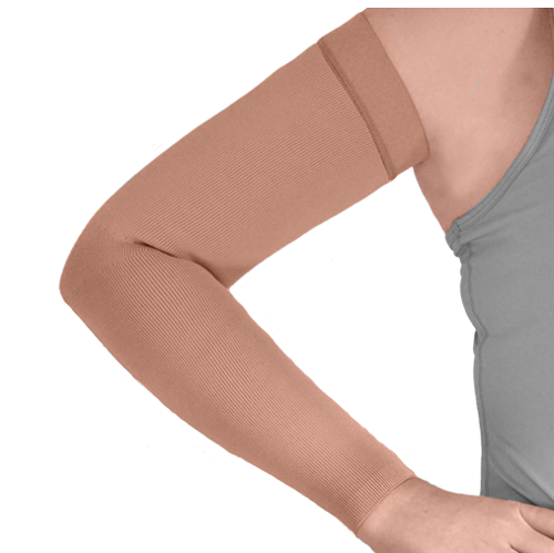 Picture of ExoStrong Arm Sleeve Tall, XL Beige Silicone Top, 20-30 mmhg