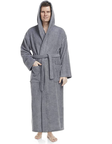 Picture of Men's Hooded Classic Bathrobe Turkish Cotton Robe- L/XL