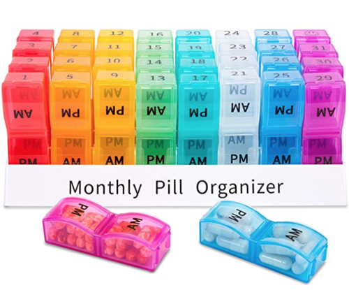 Picture of Monthly Pill Organizer-Rainbow