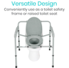 Picture of Wide 3 N 1 Heavy Duty Commode with Elongated Seat and Removable Back