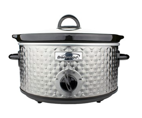 Picture of 3.5 Quart Diamond Pattern Slow Cooker, Stainless Steel