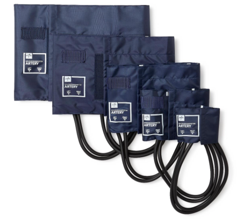 Picture of PVC Sphygmomanometer Bladder with 2-Tube Inflation Bag and Nylon Rangefinder Cuffs, Large Adult
