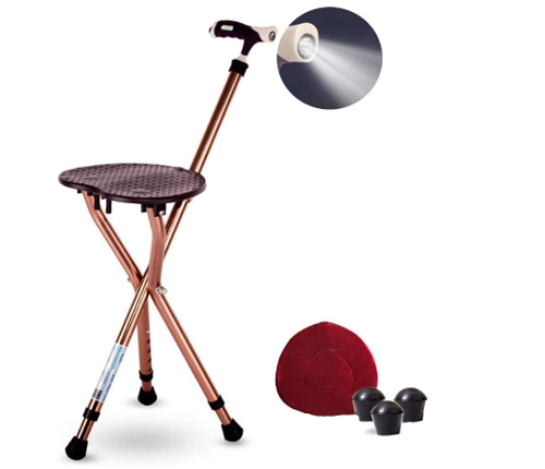 Picture of Walking Cane with Seat Attached Brown
