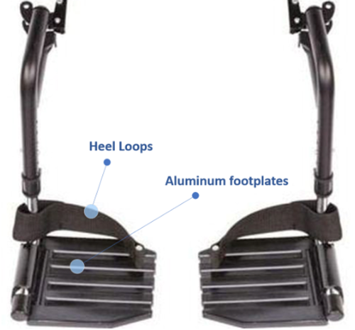 Picture of Invacare Hemi Footrest with Aluminum Footplates and Heel Loops