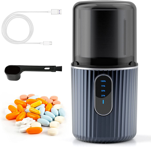 Picture of Cordless Electric Pill Crusher- Navy Blue