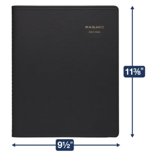 Picture of AT-A-GLANCE Academic 2023-2024 Monthly Planner, Black, Large, 9" x 11"