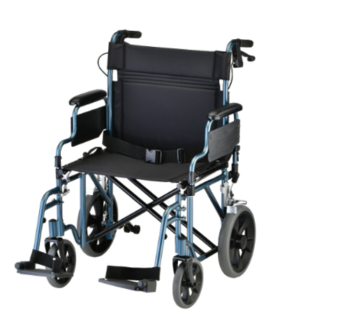 Picture of Heavy Duty Lightweight Transport Chair, 22" with Hand Brakes & Swingaway Footrests