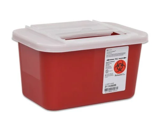 Picture of 1 Gallon Red Sharps-A-Gator Sharps Container with Slide Lid