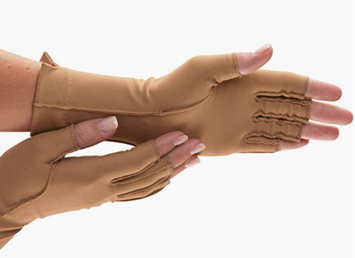 Picture of Isotoner Pain Relief Gloves- XL-Open Finger- Camel