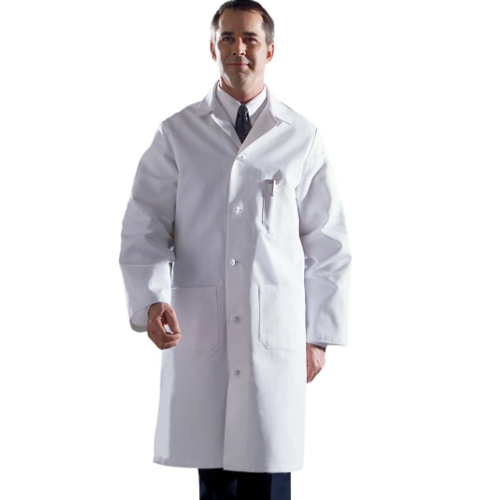 Picture of Men's Full-Length 100% Cotton Heavyweight Twill Lab Coat-White Size 56; Regular Length