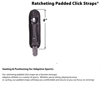 Picture of CUSTOM Ratcheting Padded “Click Strap” 8", (2) Firm-0.75″X7 Ladder Straps,– HIGH RELEASE 0.75″ SILVER Thermo Plastic Buckles – BLACK/SILVER ANTI-ROTATION BASE