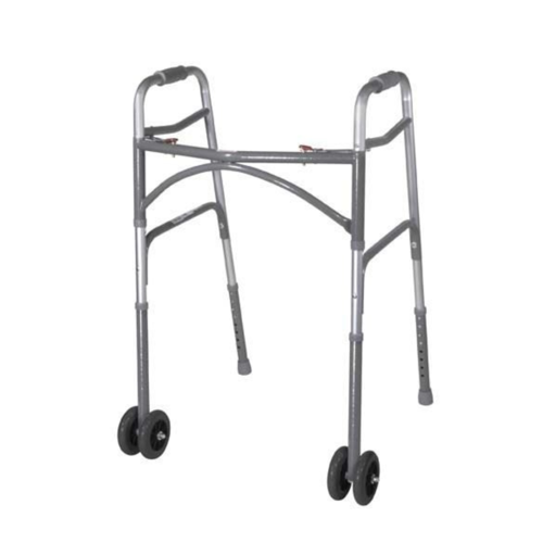 Picture of Bariatric Aluminum Folding Rolling Walker, Two Button, With 5" Wheels