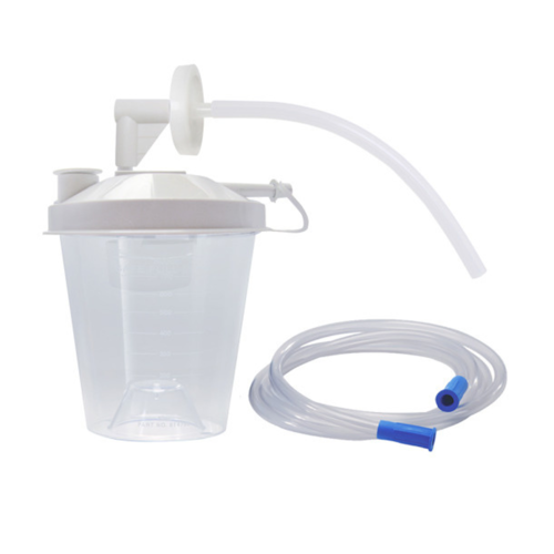 Picture of 800cc Disposable Suction Canister Kit (10" tubing, elbow connector, 72" suction tubing, hydrophobic filter)-EACH