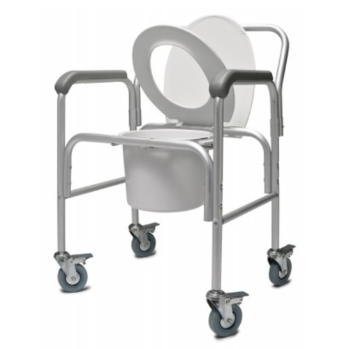 Picture of 3-in-1 Aluminum Commode with Wheels and Backrest