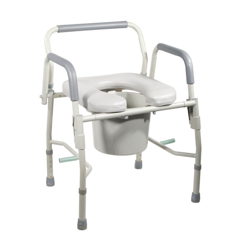 Picture of Deluxe Steel Drop-Arm Commode with Padded Seat