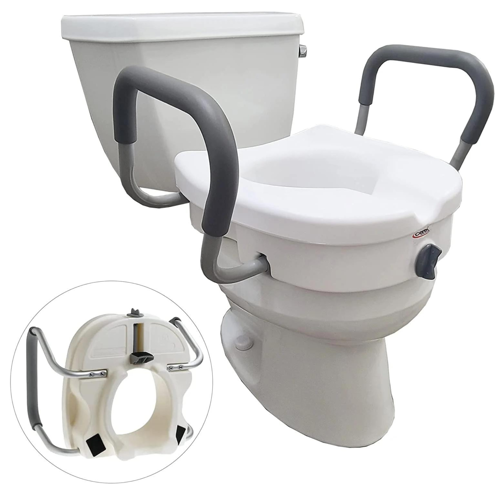 Picture of Carex E-Z Lock Raised Toilet Seat with Arms
