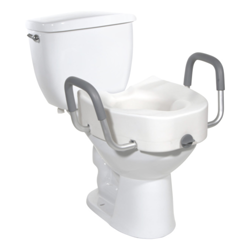 Picture of Premium Plastic, Raised, Elongated Toilet Seat with Lock and Arm Rests