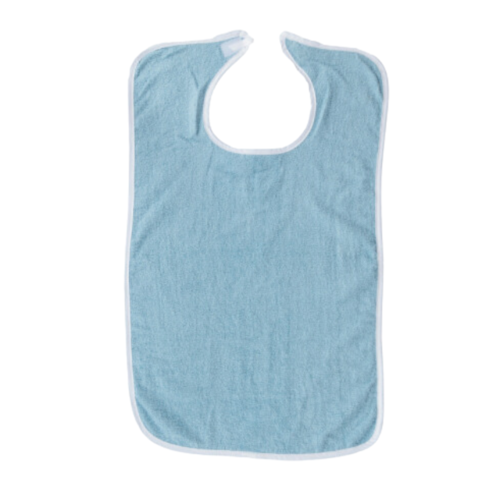 Picture of 12 pack Terry Adult bib with VELCRO brand Neck Closure-18” X 30”- LIGHT BLUE